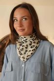 Nora Leopard Knit Neckerchief Ecru